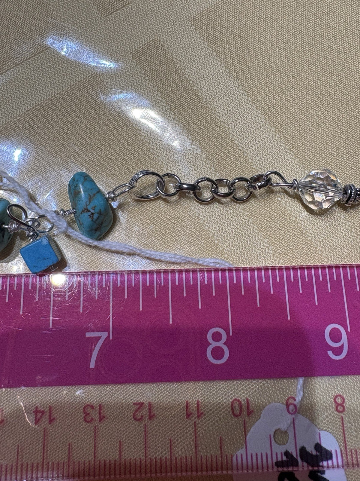 7-9” adjustable Tessa’s Treasures LLC turquoise wire wrapped bracelet