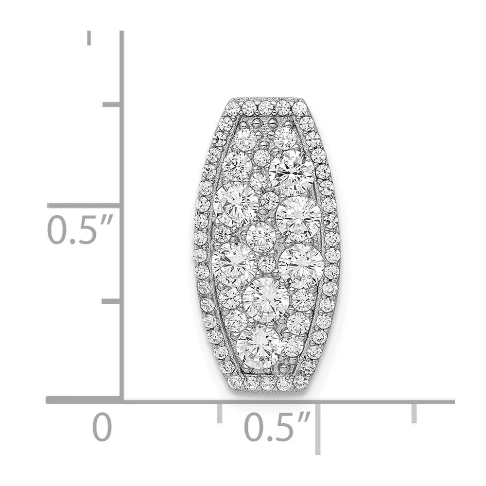 Sterling Silver Rhodium-Plated CZ Slide