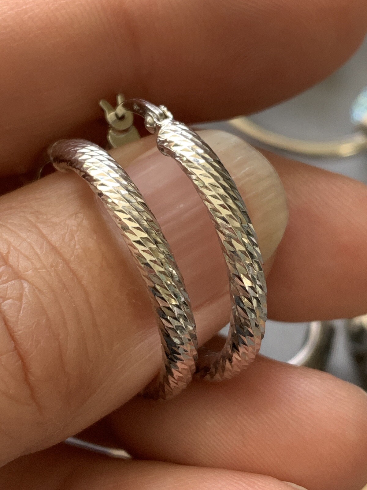 Sterling 925 Hoop Earrings LOT MA Italy 20.1 Grams Scrap or Wear up to 1.5 Inch