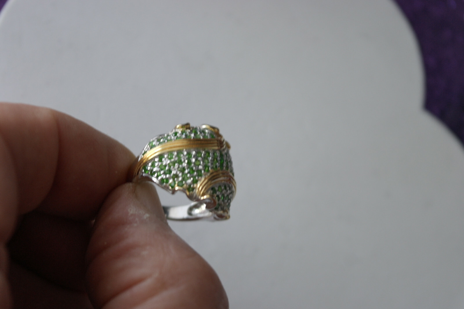 Elegant Round 1.5mm Top Rich Green Chrome Diopside 925 Sterling Silver Ring O1/2
