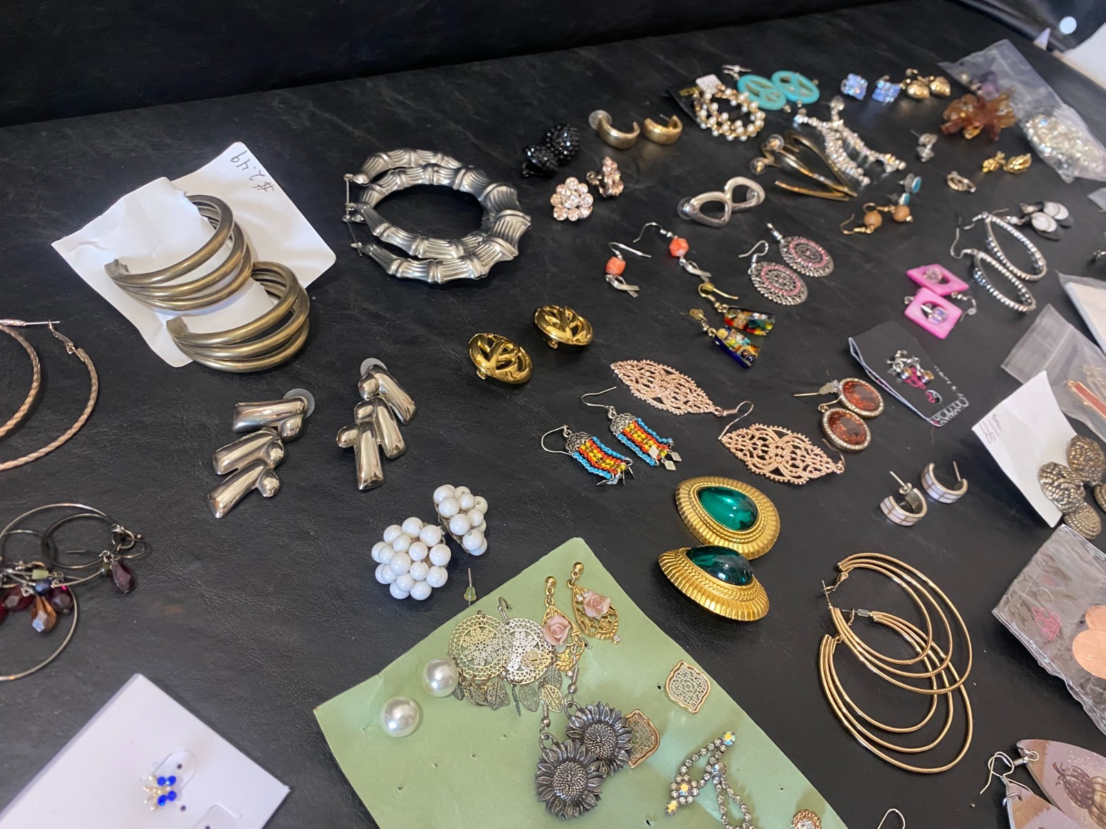 huge lot 103+ pairs earrings earring collection dangle stud hoop clip estate +
