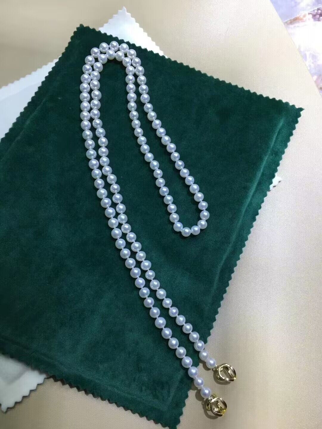 classic 7-8mm south sea round white pearl necklace 26″
