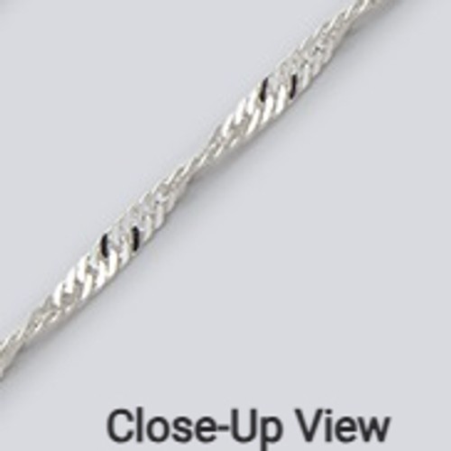 Wave (Singapore) Chain Necklace / Sterling Silver (Made in Italy)