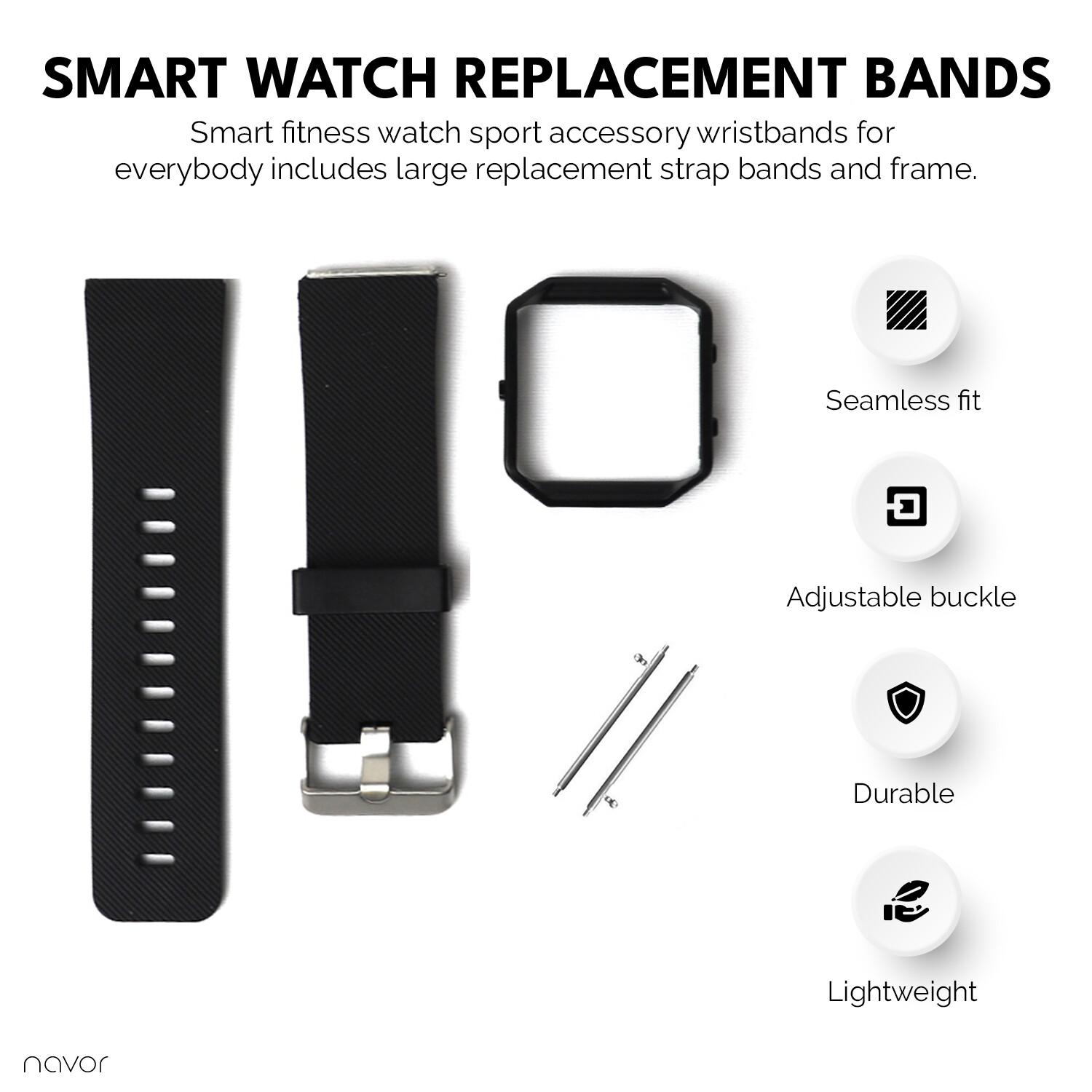 For Fitbit Blaze Smart Fitness Soft Silicone Adjustable Strap Bands and Frame