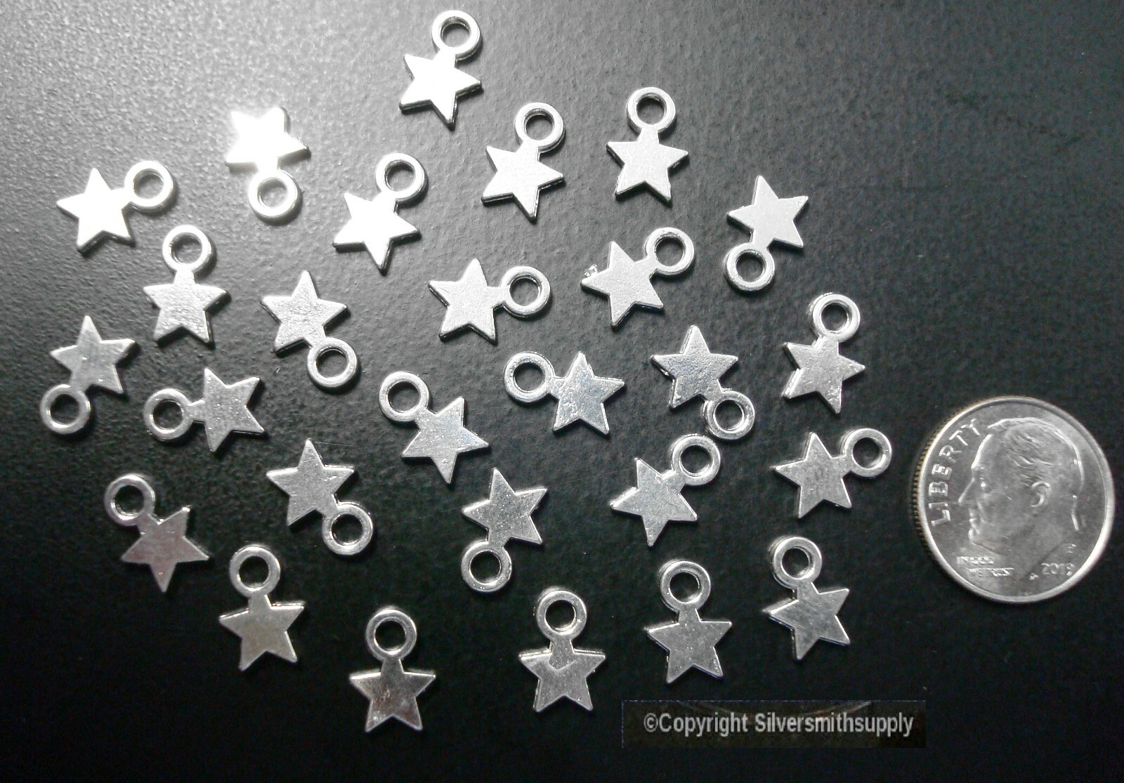 STAR CHARMS 10x7x1 beads charms silver plated Zinc Pendant findings 25pcs CFP029