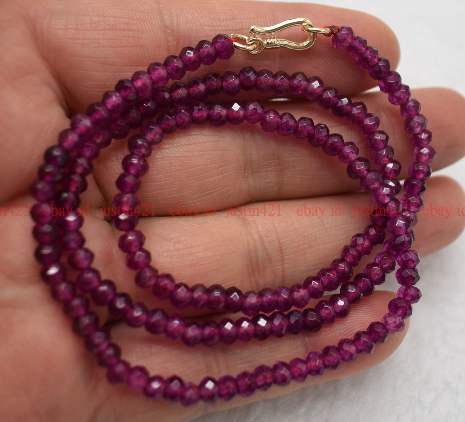 Fashion 2x4mm Multicolor Gemstone Rondelle Gemstone Necklace 16-26″ 14K Clasp
