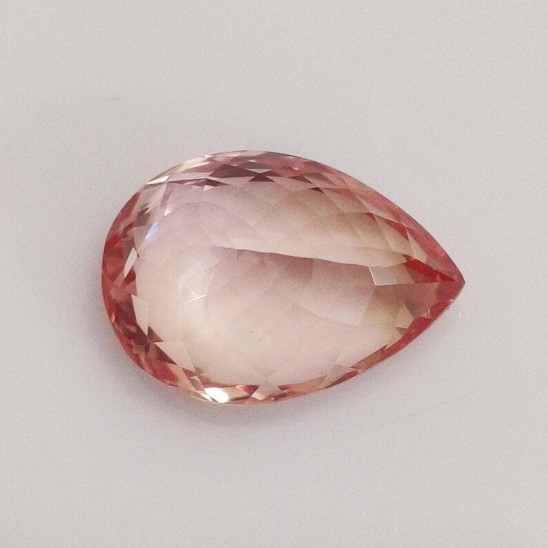 120ct Natural Padparadscha Sapphire Gemstone Pear cut Loose Certified Sapphire