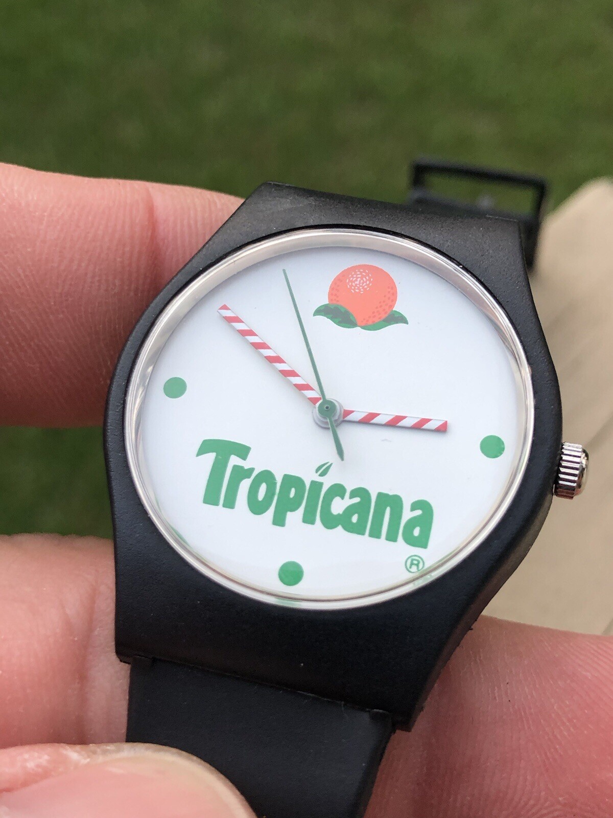 Vintage Black Tropicana Watch OJ Orange Juice Promo Wristwatch Not Tested