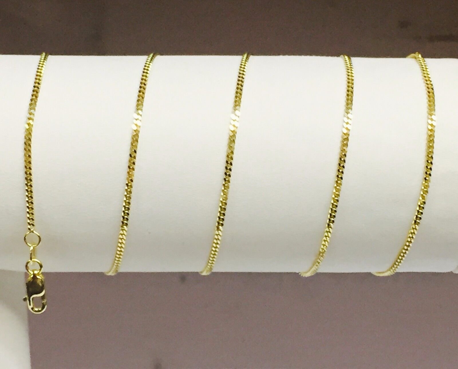 10k Solid Gold Gourmette Curb Box Link 24″ 1.5mm 3.3 gram pendant chain Necklace