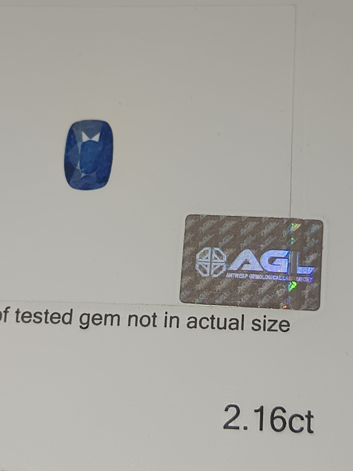 NATURAL BLUE SAPPHIRE 2.16 CT. Sri Lanka Ceylon OVAL CERTIFIED AGL ANTWERP