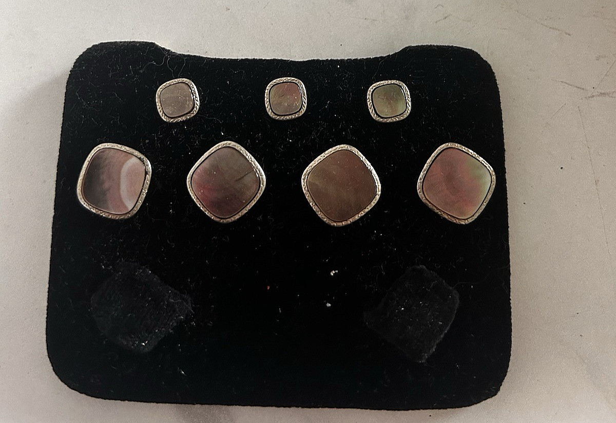 Vintage Krementz Art Deco Cufflink Tuxedo Set Formal Wear Mother of Pearl 1920s