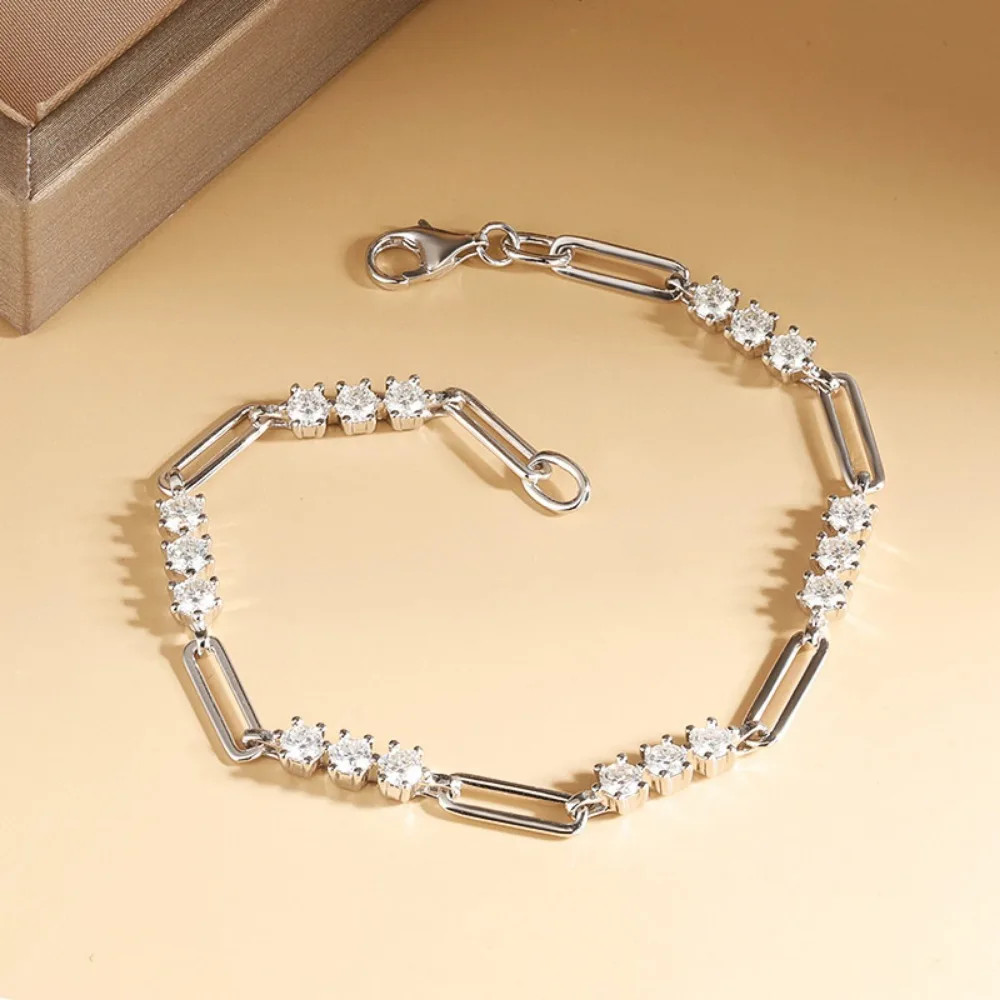 1.8ct Round Cut Lab‑Created Diamond Test Pass VVS1/D/Excellent 18K Gold Bracelet