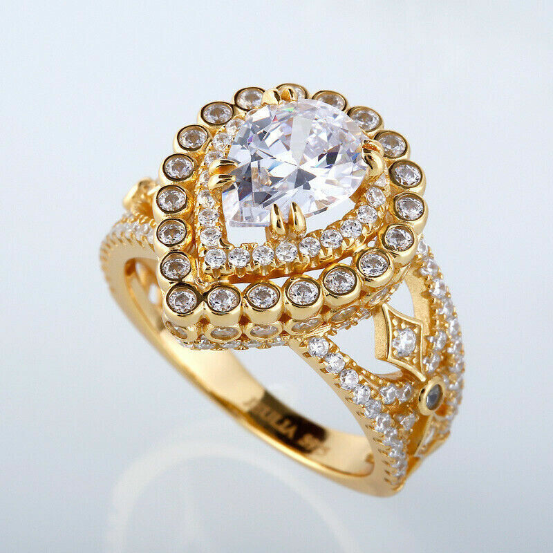 2.30Ct Lab Created Diamond Solitaire Engagement Ring 14K Yellow Gold Over