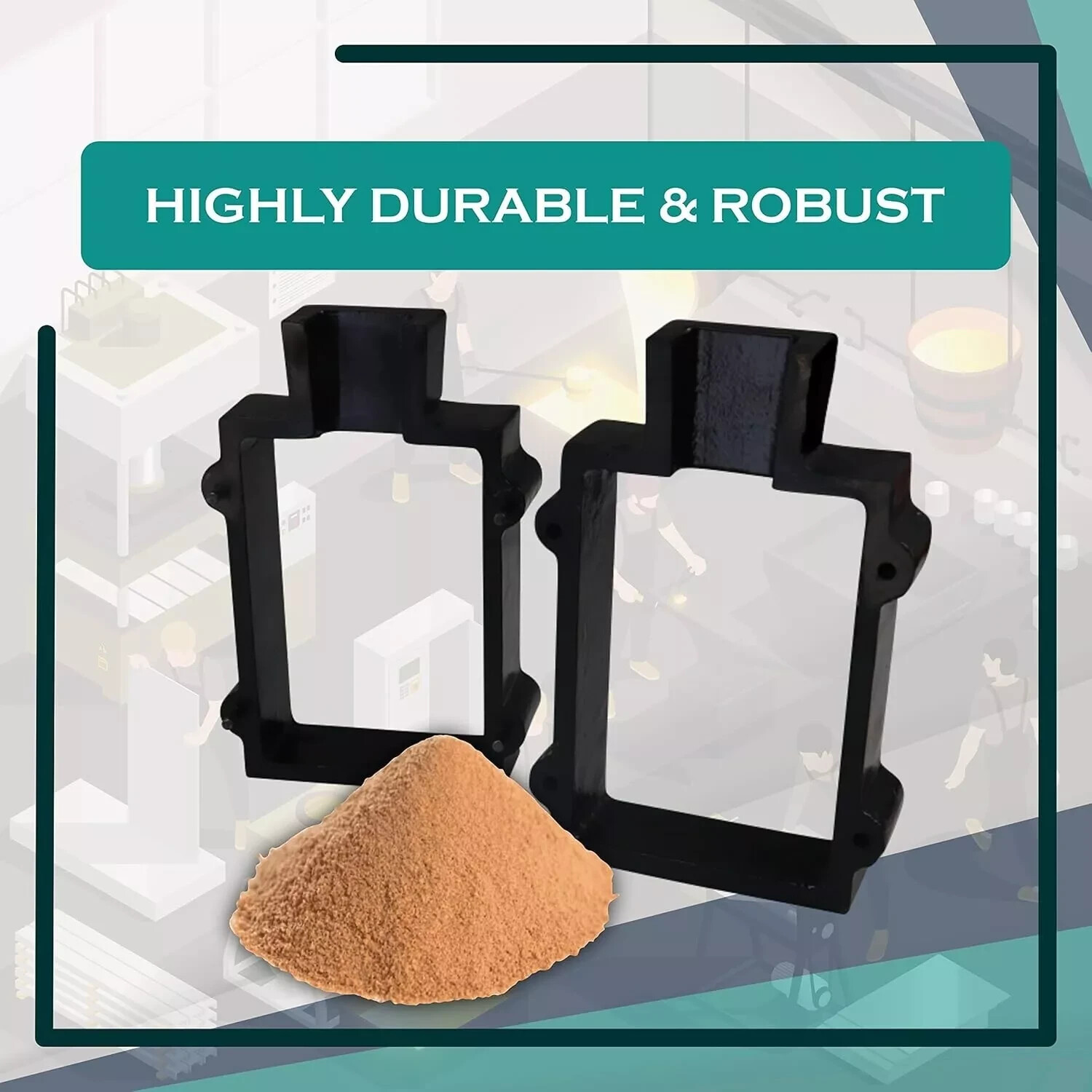 Cast Iron 2 Part Flask Mold for Delft Sand Casting Jewelry Making Tool