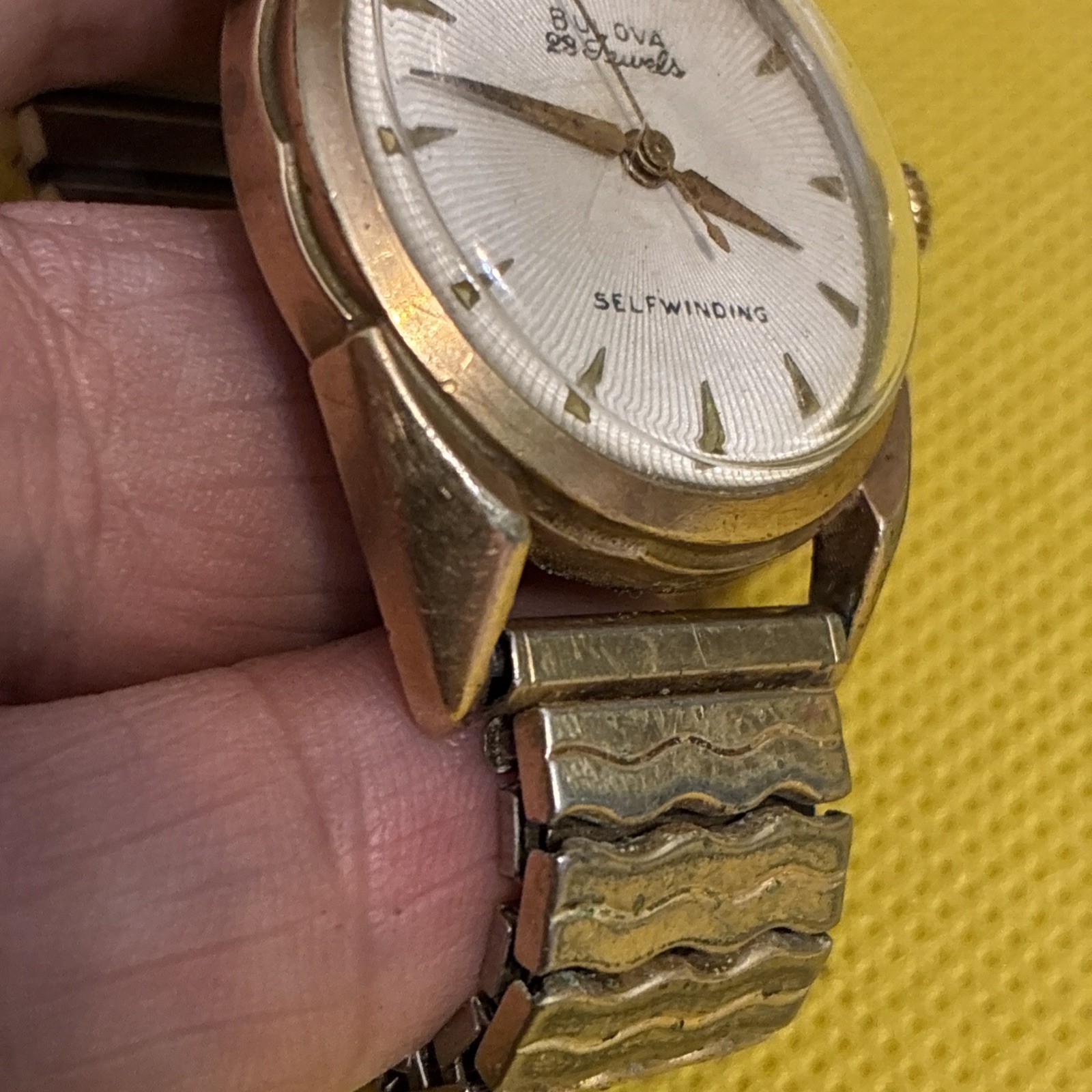 Vintage Bulova E933874 23 Jewels Self-winding Men’s Watch Sunburst 10K RGP