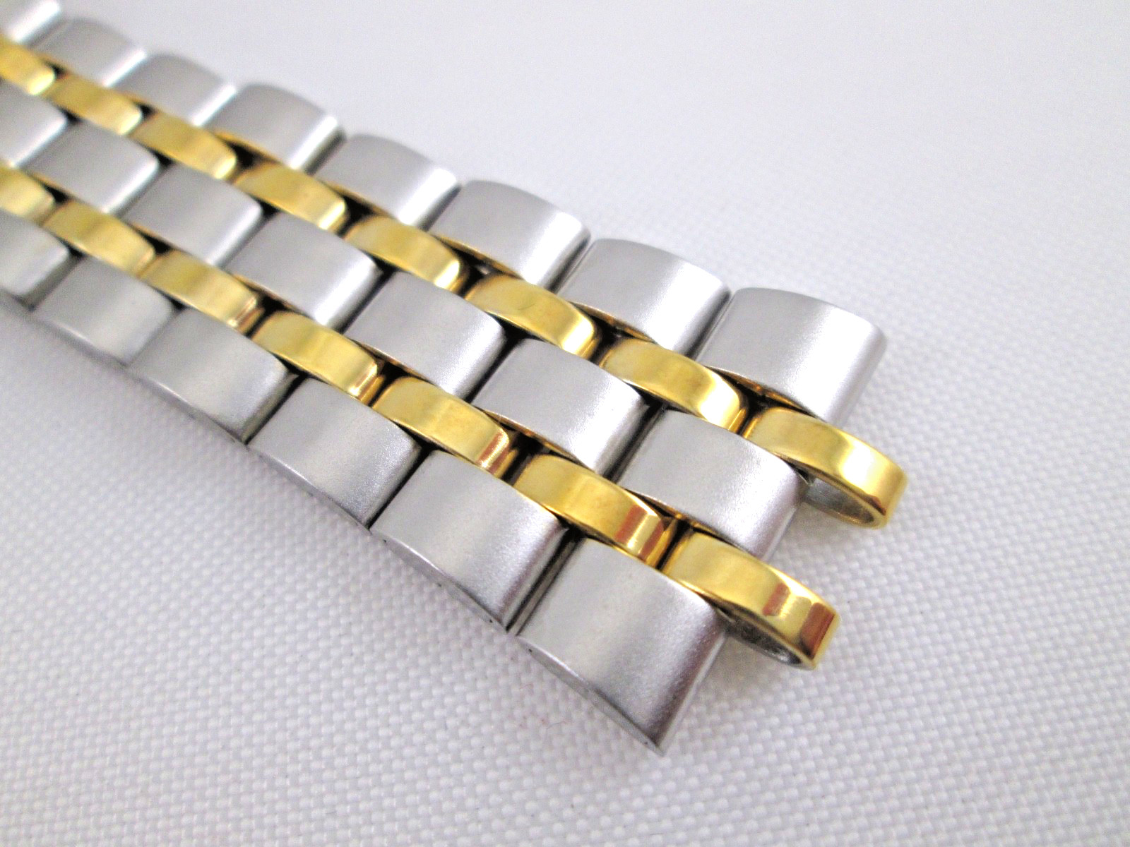 2.5mm 10mm 22mm lug size men’s st. steel watch band two tone fold over clasp