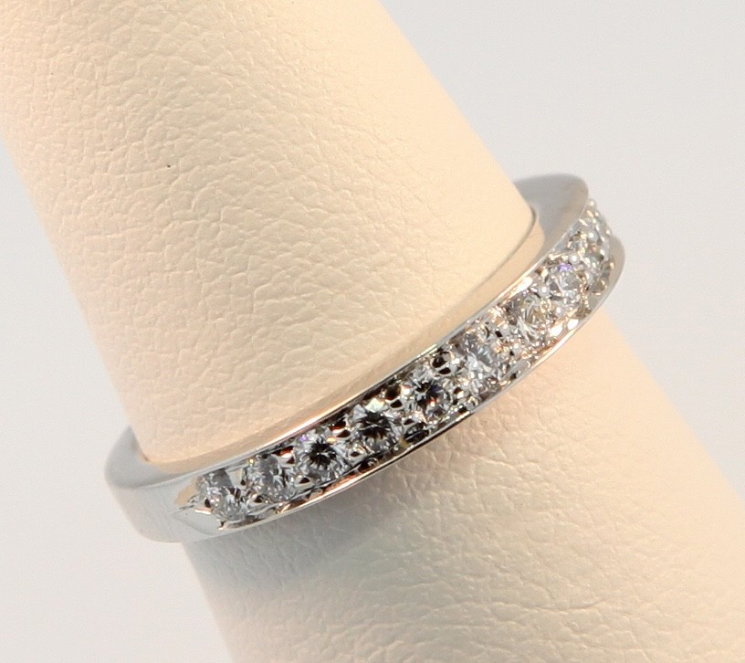 Tiffany & Co. 2.75mm Diamond Wedding Band Ring Sz 4.0