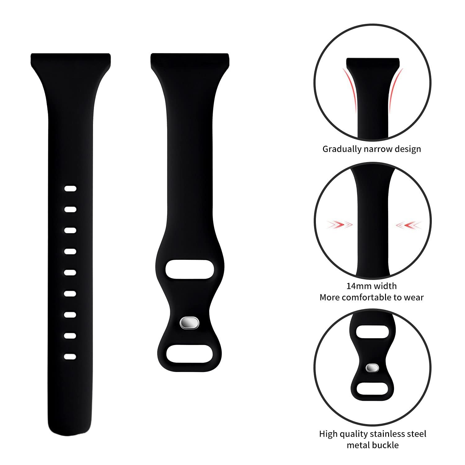 TUCOMO 5 Pack Slim Silicone Watch Bands Compatible with Garmin Vivoactive 6/ …
