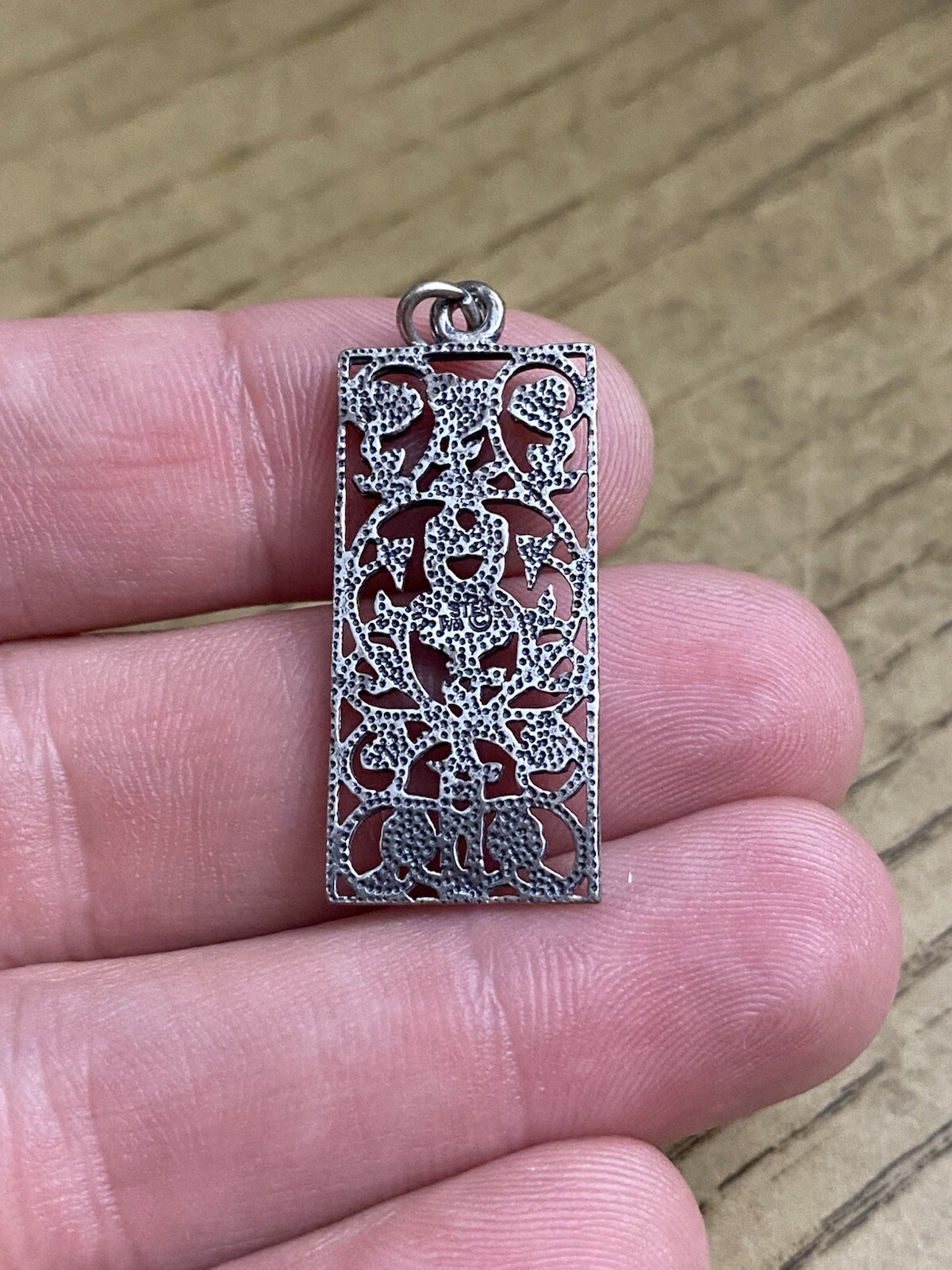 Vintage Wheeler Manufacturing 925 Sterling Silver Designer Signed Open Pendant