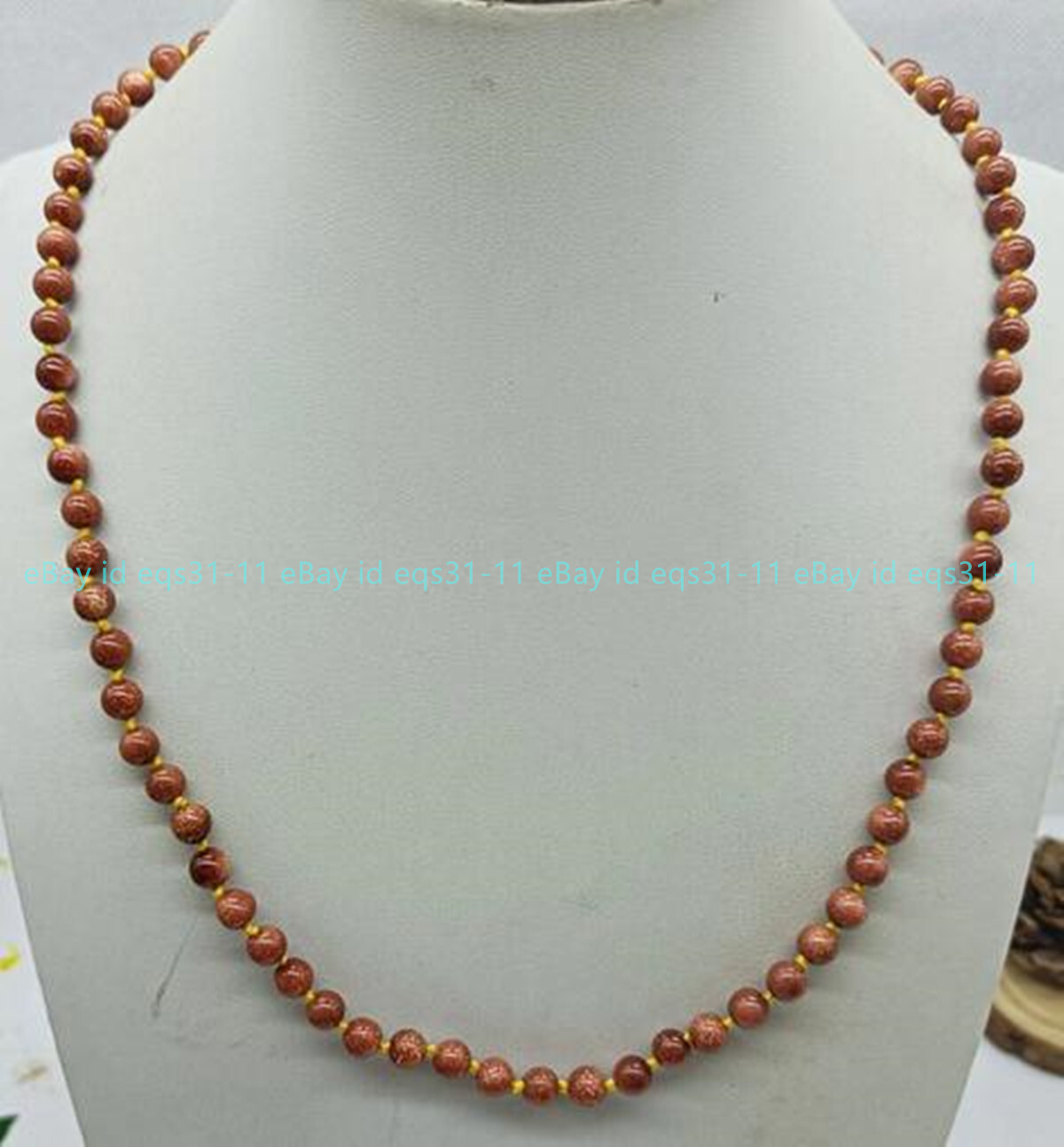 Charming 6/8/10mm Gold Sandstone Round Beads Boutique Necklace 36″ Jewelry Gifts