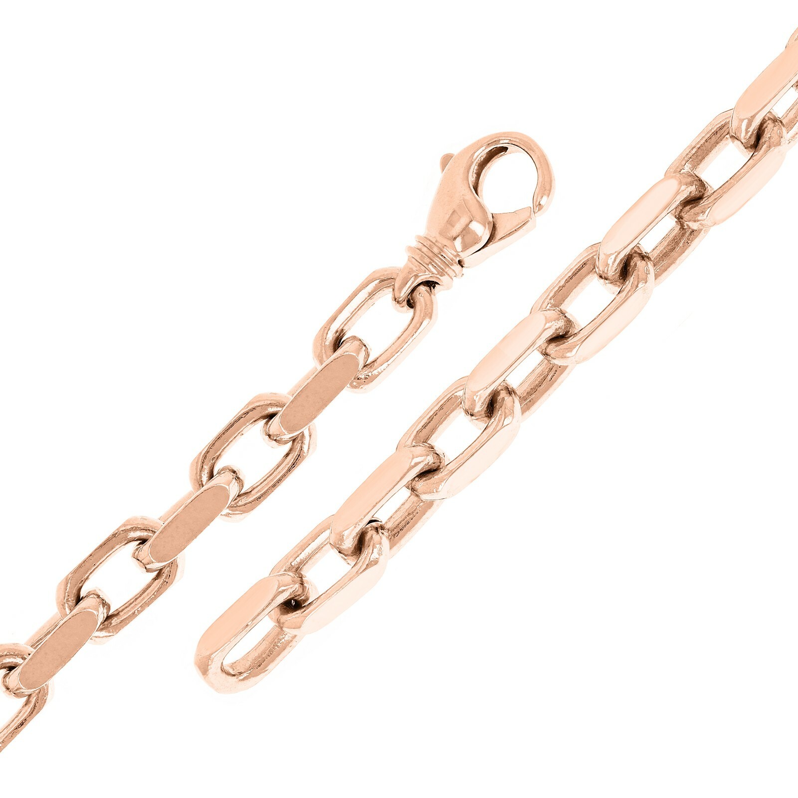 14k Rose Gold Solid Handmade Heavy Anchor Chain Bracelet 7″ 7.5mm 45 grams