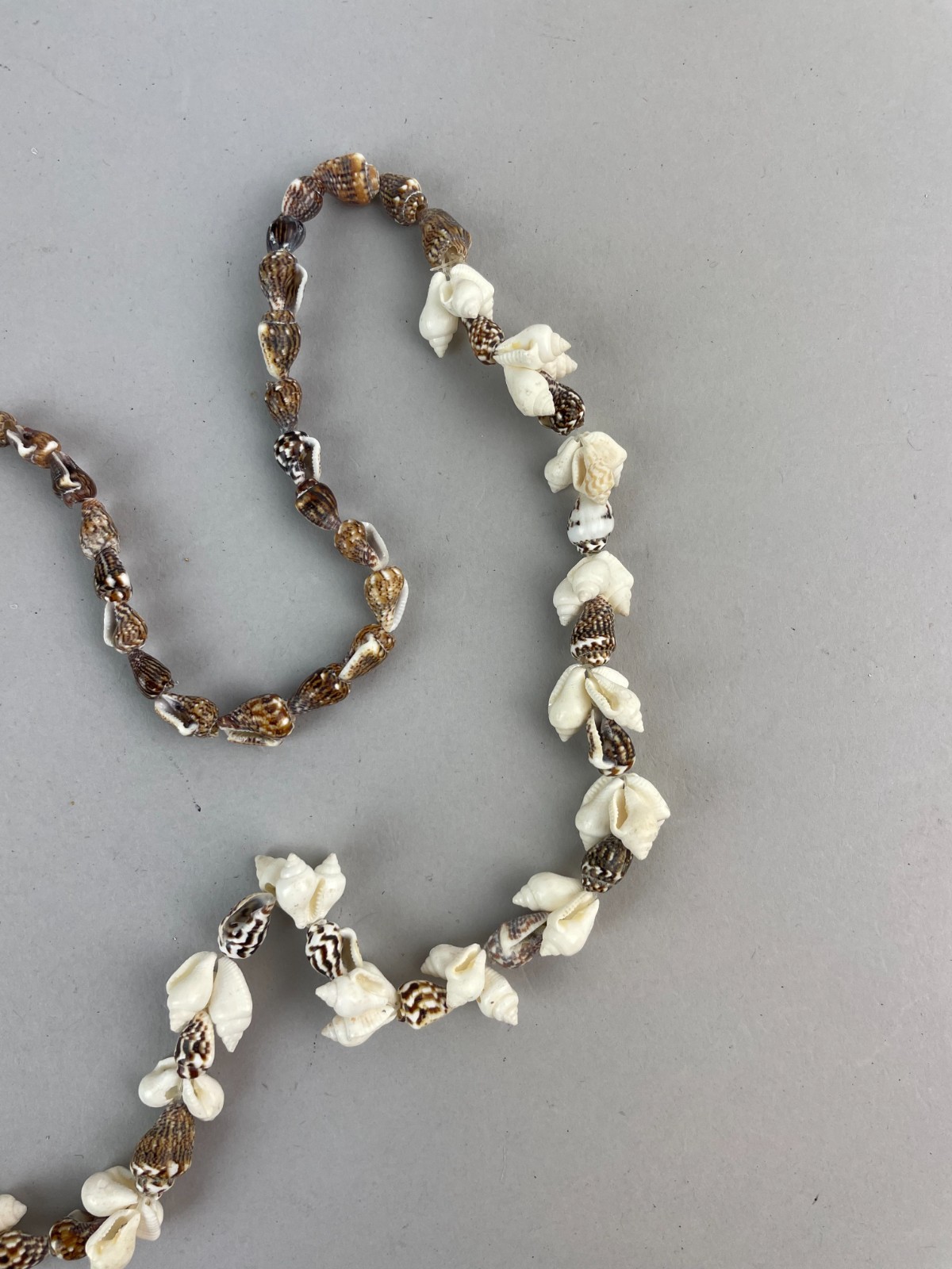 Vintage strand Cowrie Shell Necklace, 34″ long length 1990s-early 2000s UNISEX