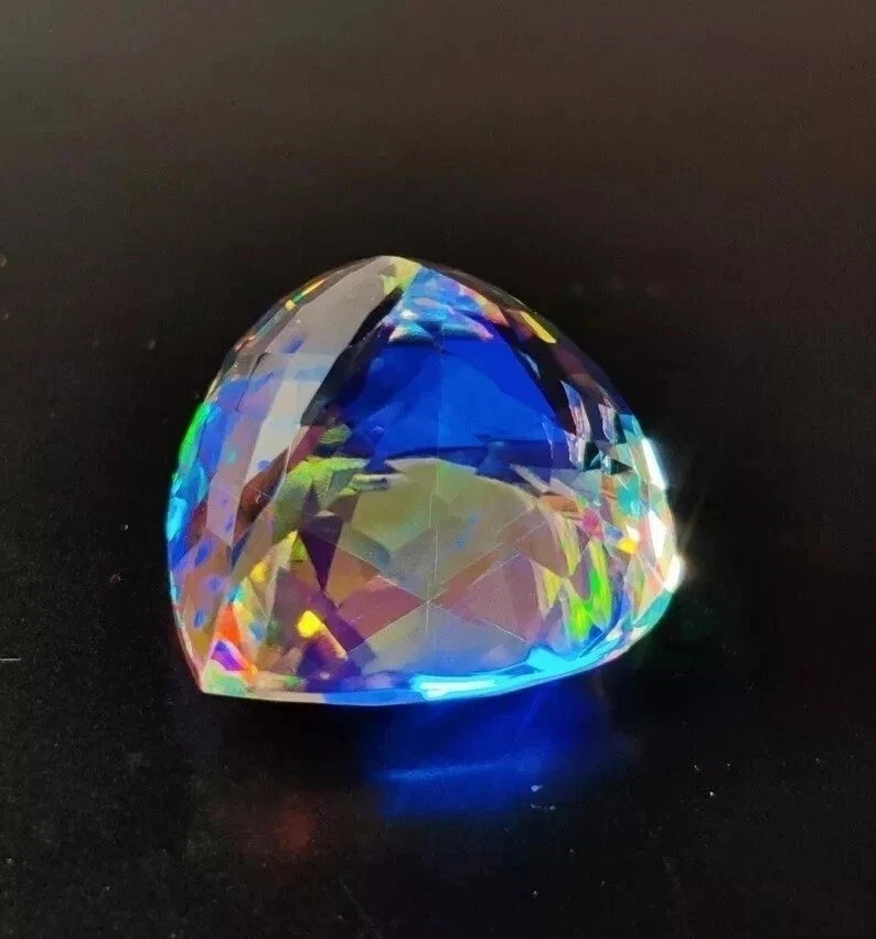 Mystic Gemstone Heart Cut 65 Ct Rainbow Color Certified Loose Stone