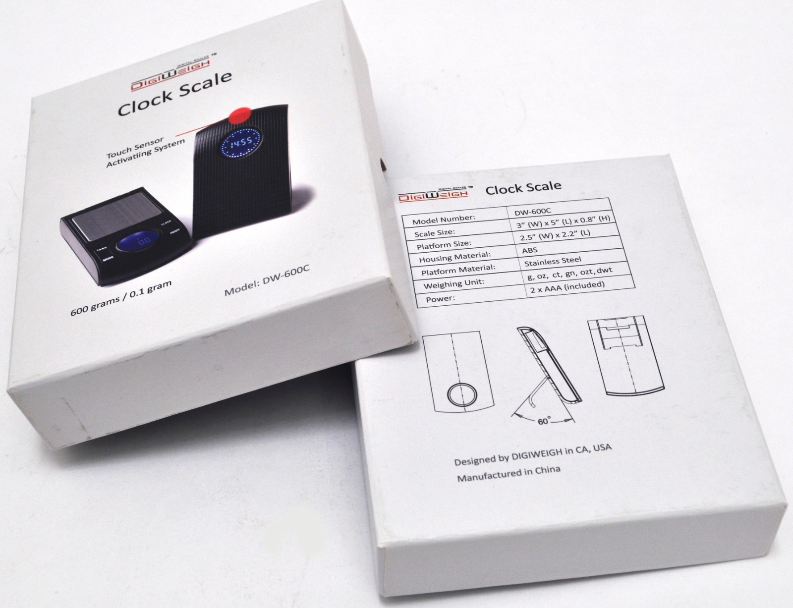 DIGIWEIGH Clock Scale model DW-600C as Clock or Wt. Scale 0.1-600g, oz/ct/gn,etc