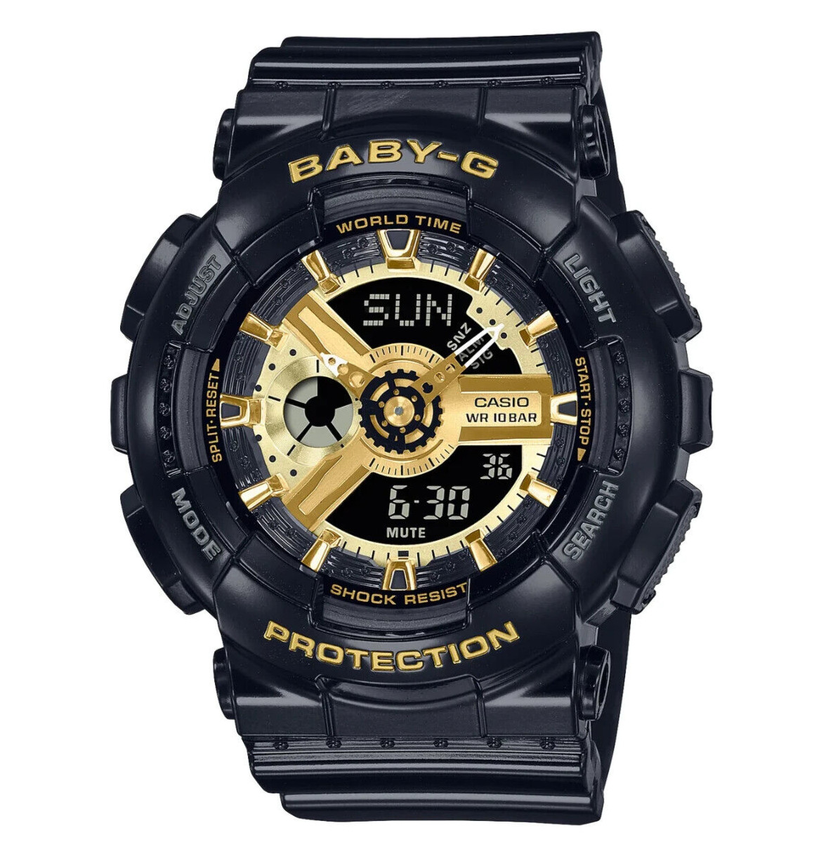 Baby G Digital & Analogue Watch Black and Gold Series BA110X-1A