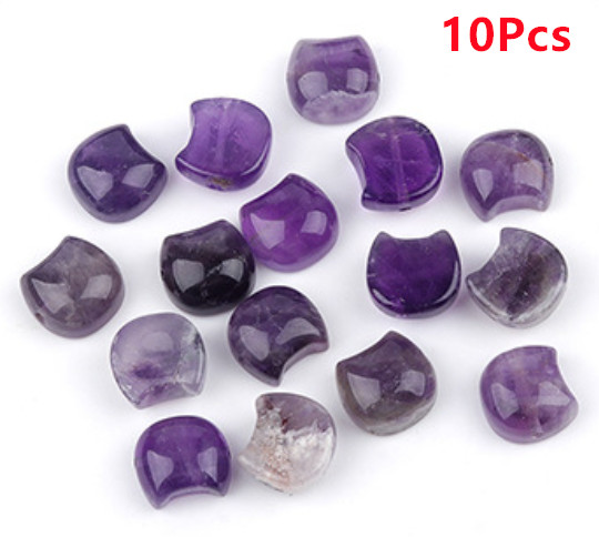 10Pcs 16x15x8mm Natural Amethyst Faceless Cat Head Horizontal Holes Beads ETY55
