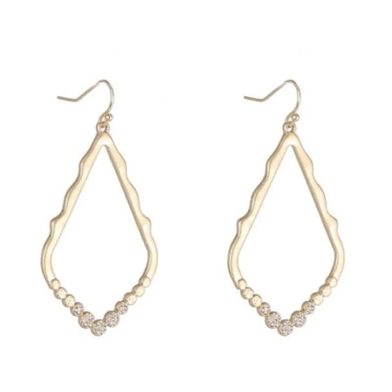 Scalloped Pave Teardrop Earrings