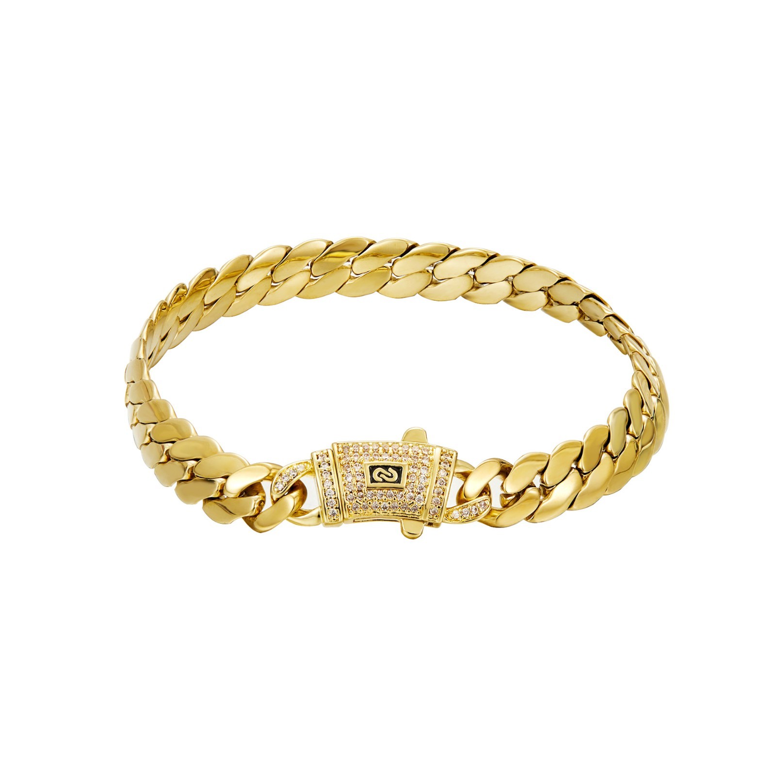 Collar De Eslabones De Cadena Cubana Para Hombres En Color Oro 14k.