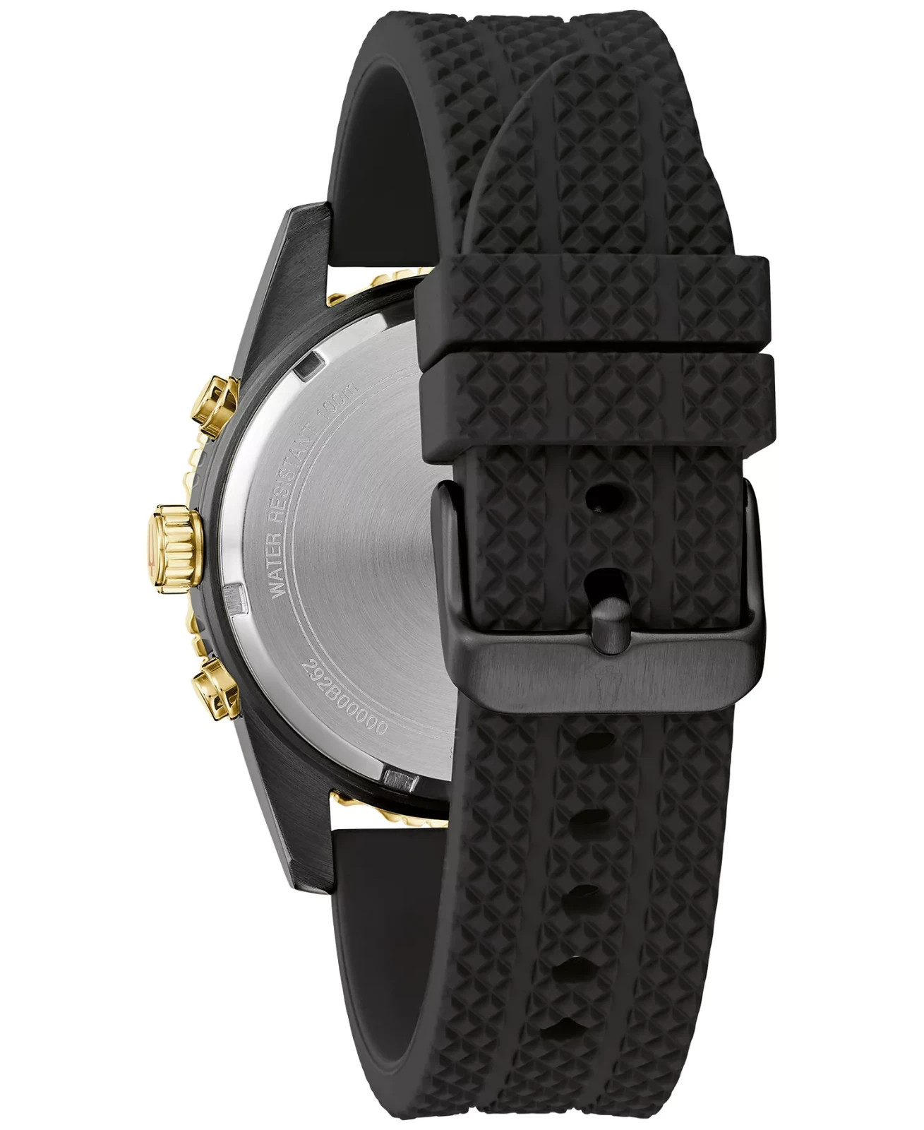 Bulova Men’s Sport Chronograph Black Silicone Quartz Watch 43MM 98A297