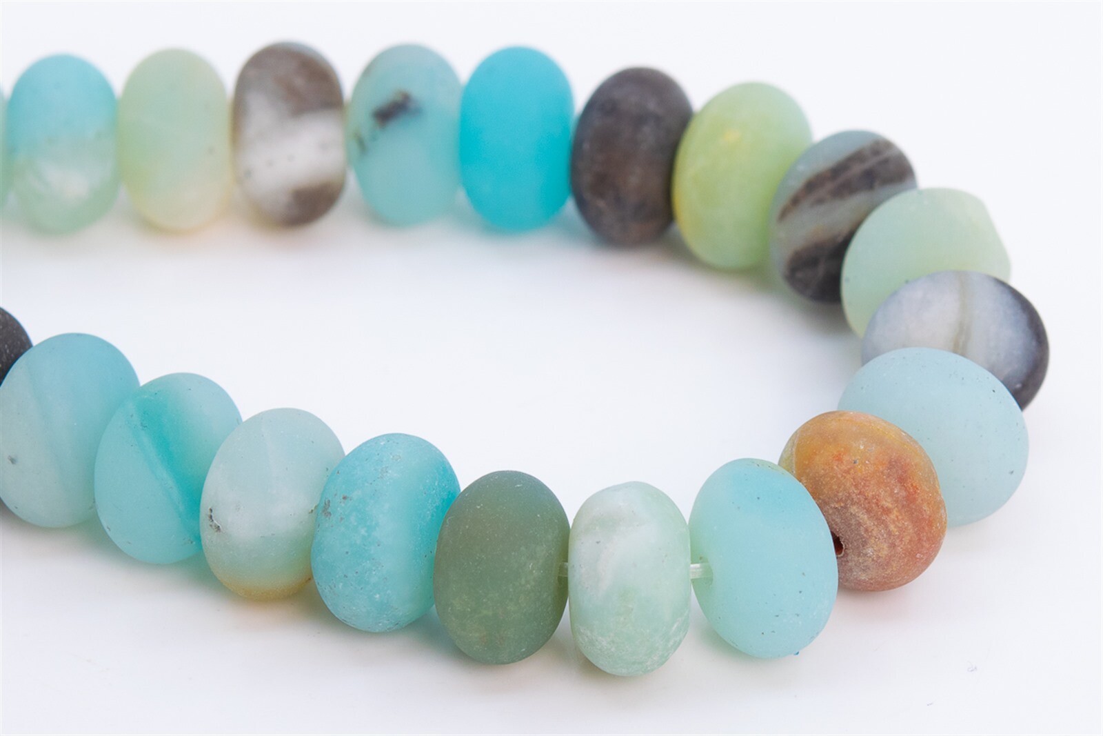 10x6MM Genuine Natural Matte Multicolor Amazonite Beads A Rondelle Beads