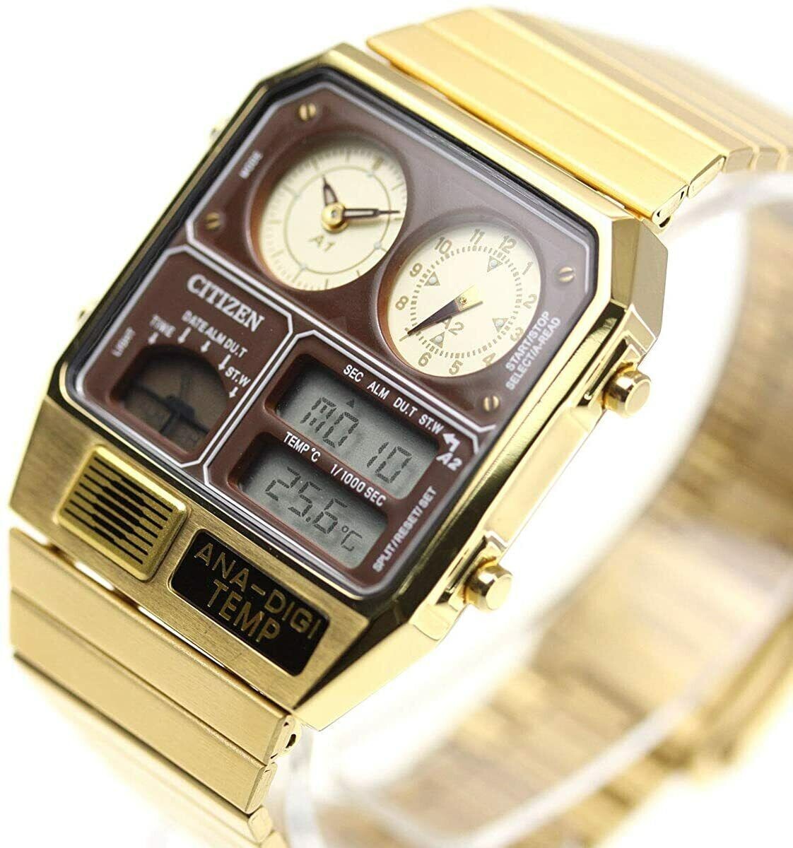 CITIZEN ANA-DIGI TEMP JG2103-72X Gold Men’s Watch New