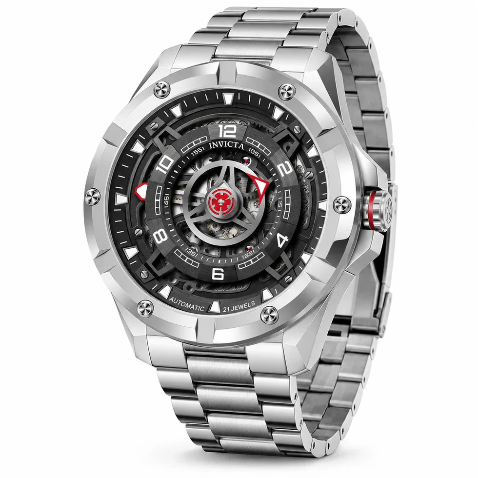 Invicta Racing Interpoint Men’s Automatic Watch 43.5mm, Steel/Black (70082)