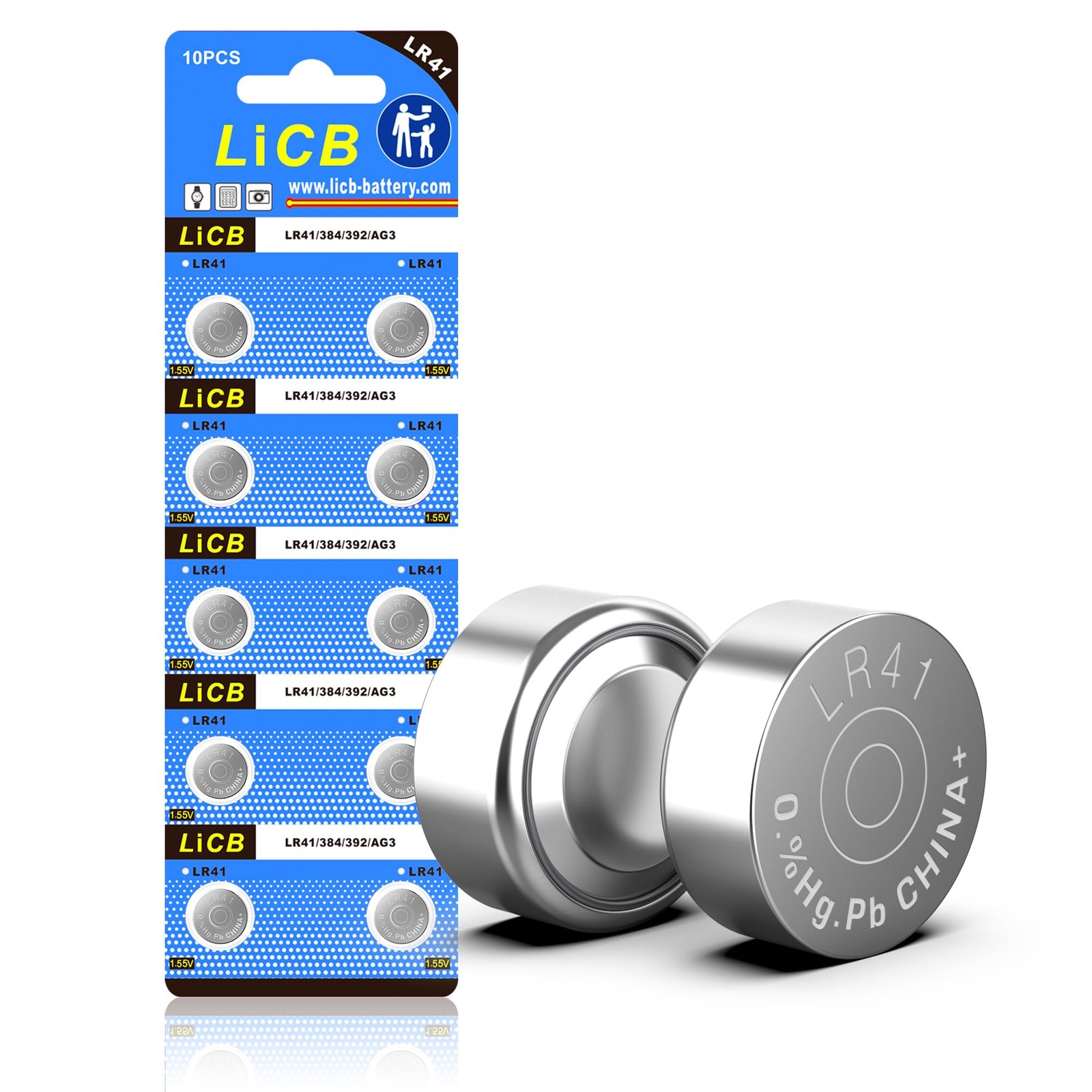 LiCB 10 Pack LR41 AG3 392 384 Battery,Long-Lasting & Leak-Proof,High 10