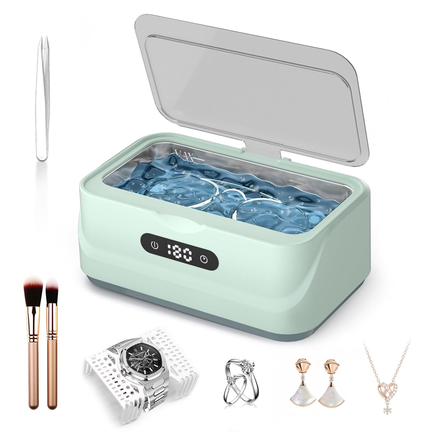 Ultrasonic Jewelry Cleaner: 48Khz Ring Cleaner Ultrasonic Machine with Digital T