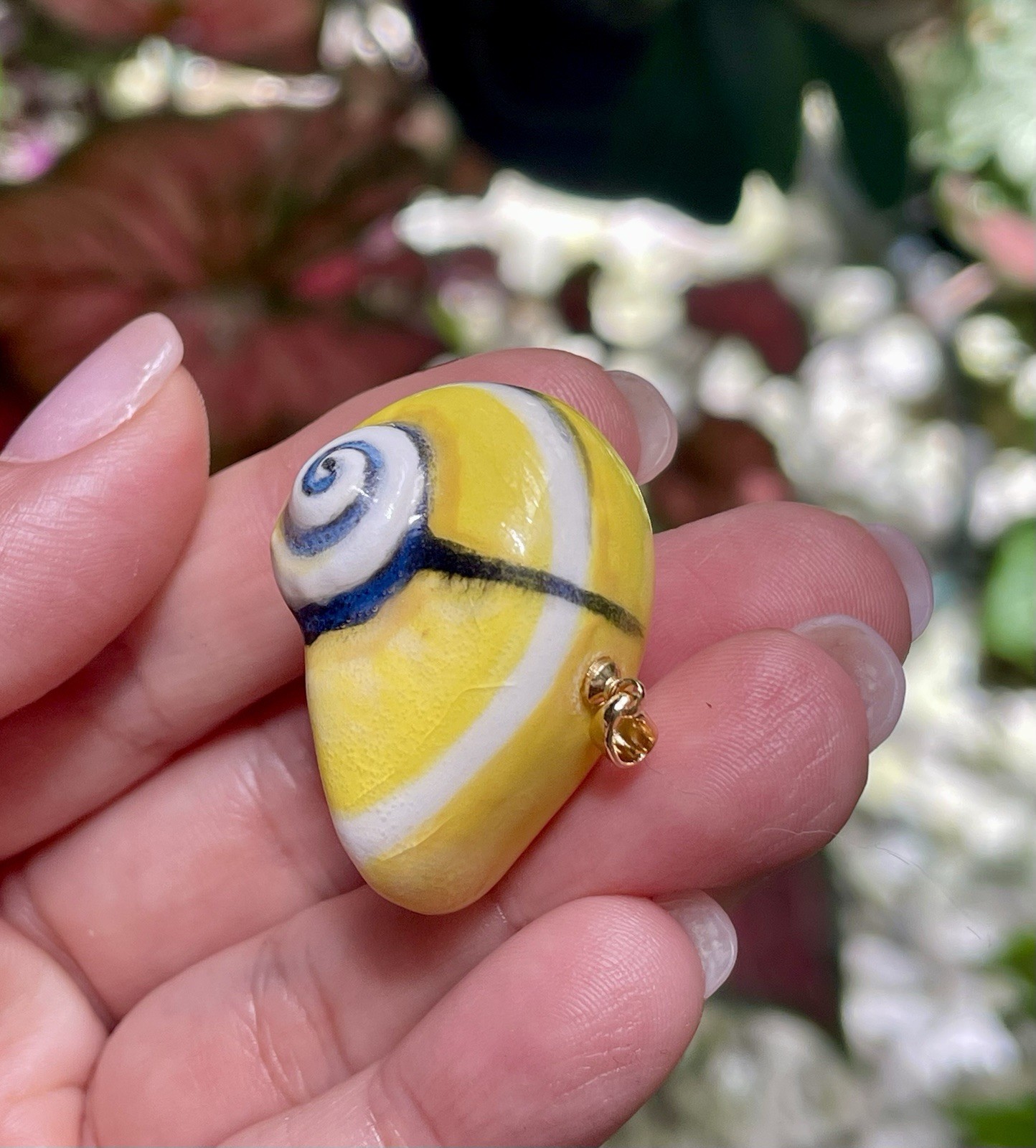 Handmade Ceramic Pendant Jewelry. Unique piece. White heart