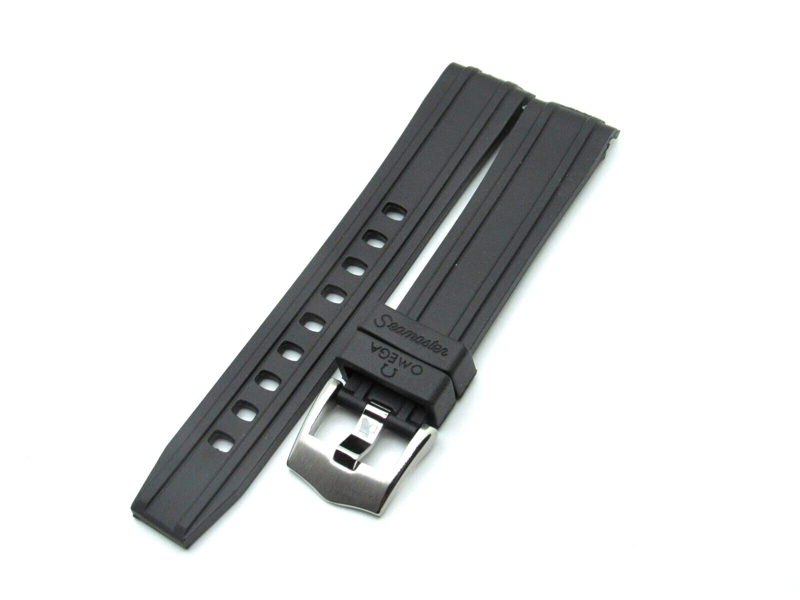 20mm Curved Black Rubber Silicone Strap for 41mm Omega Seamaster PRO CVZ015752