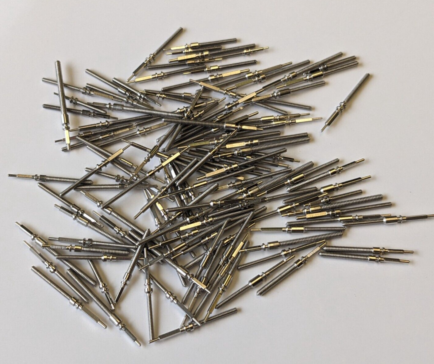 120 pcs Watch stems for wrist watches Swiss made lot of 120 pieces x 1