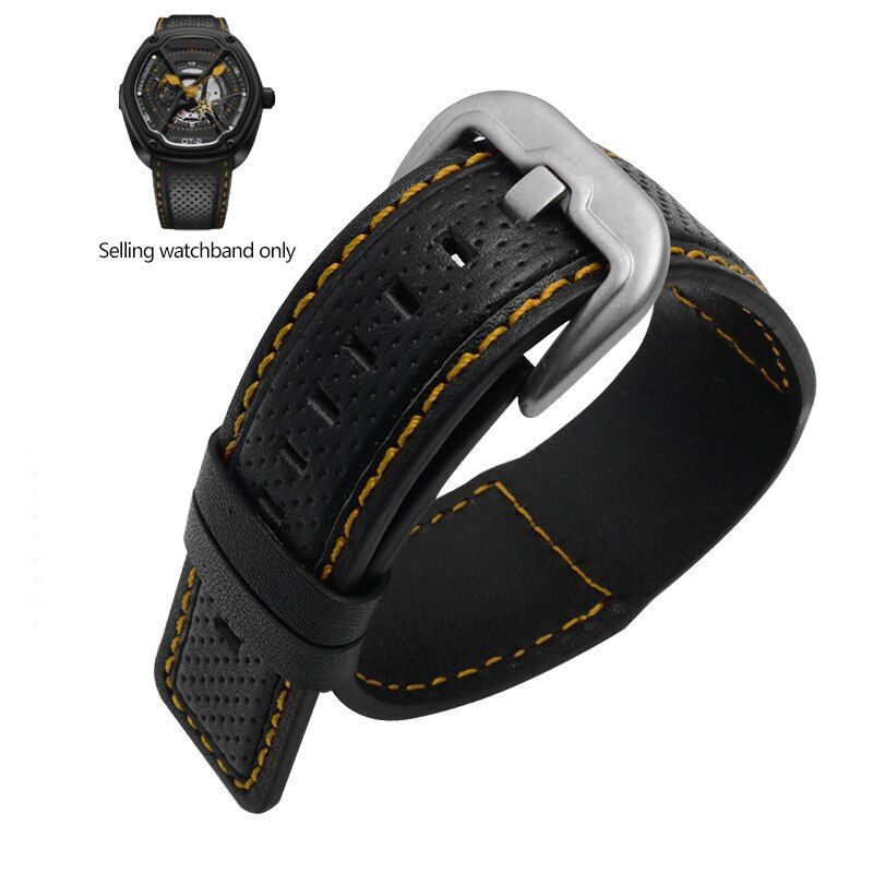 Genuine Leather Watch Band Fit For Dietrich Suunto OTC-AO1 OT-3 Stitches Belt