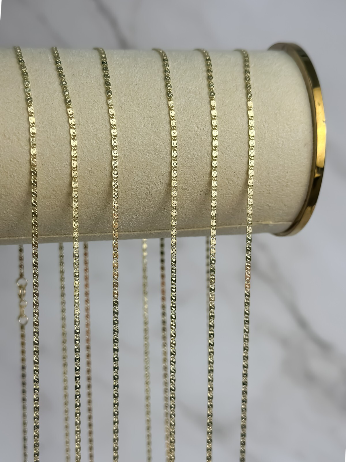 14k SOLID Gold Chain Flat Mariner Link 1.5mm 16″ 18″ 20″, Necklace for Pendants