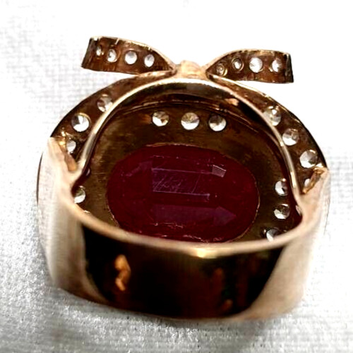 Ring NATURAL Red Ruby Pink gold filled 925 STERLING SILVER cherry gift Size 7
