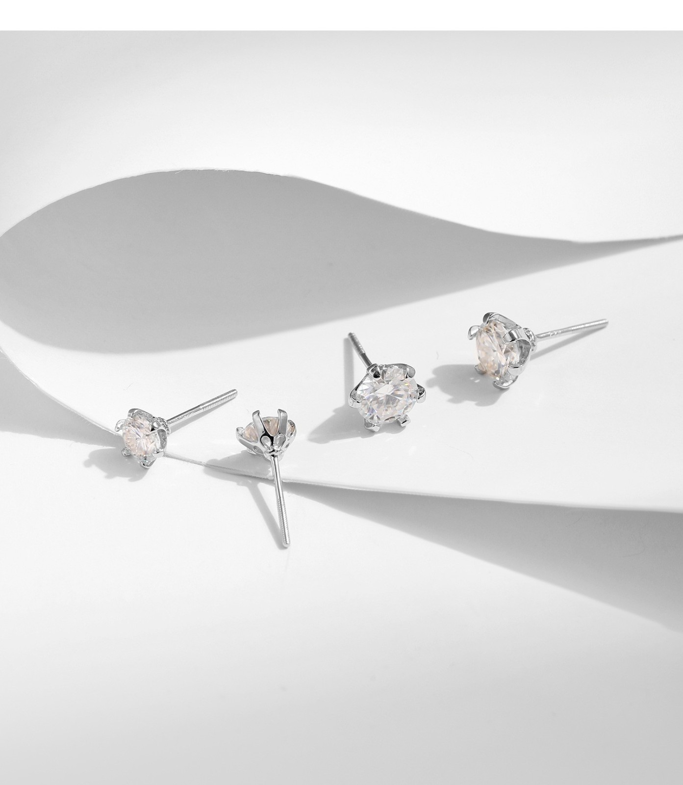 Moissanite Stud Earrings 925 Sterling Silver Screw Back D VVS1 GRA 1CT 2CT