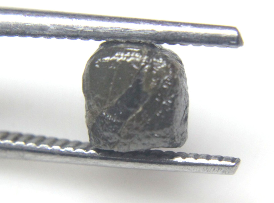 4.06CTS BIG RAW NATURAL GRAY COLOR CUBE ROUGH DIAMOND PIECE 7.16X6.71X6.77 MM