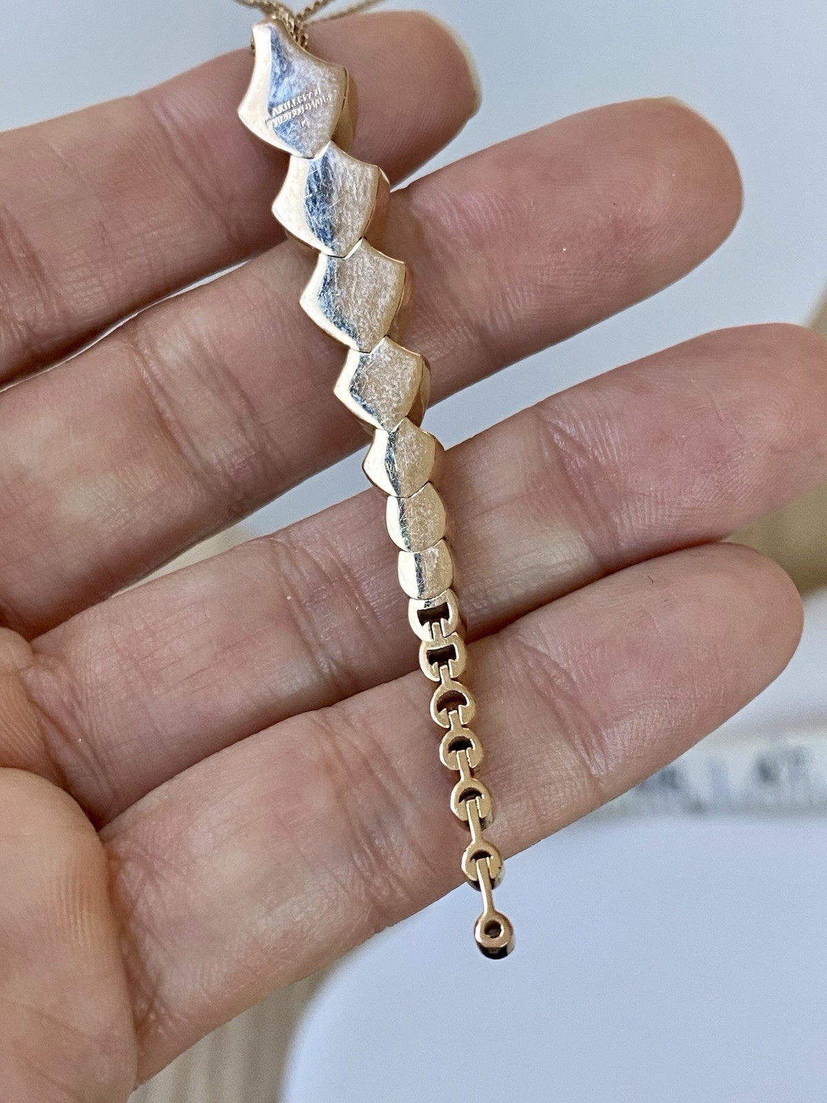 AKILLIS France 18K Rose Gold Diamond Python Necklace Extravagant $10K+ 4”