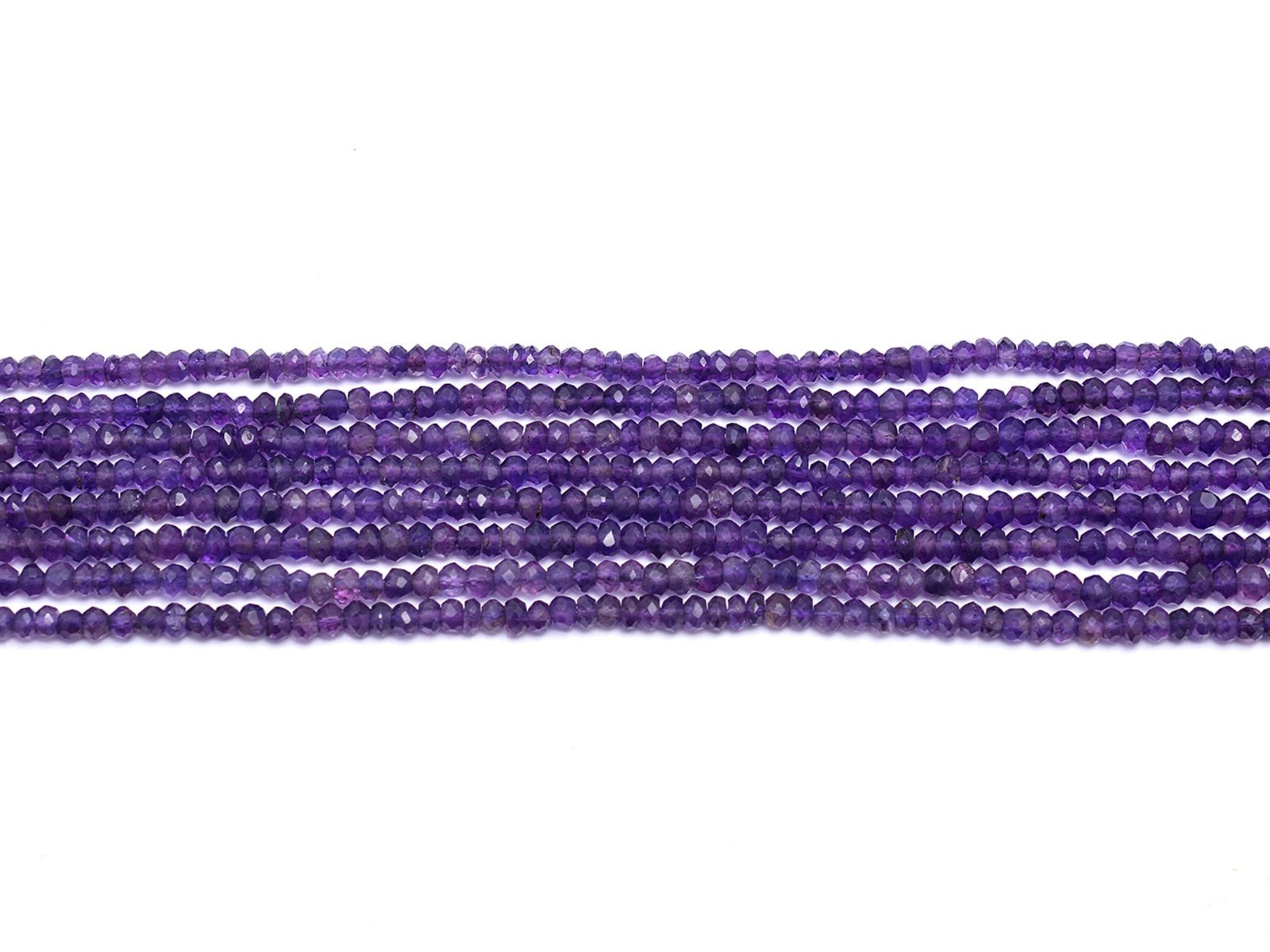 Natural Amethyst Faceted Rondelle Beads, 3 mm To 4 mm, Amethyst Faceted Beads