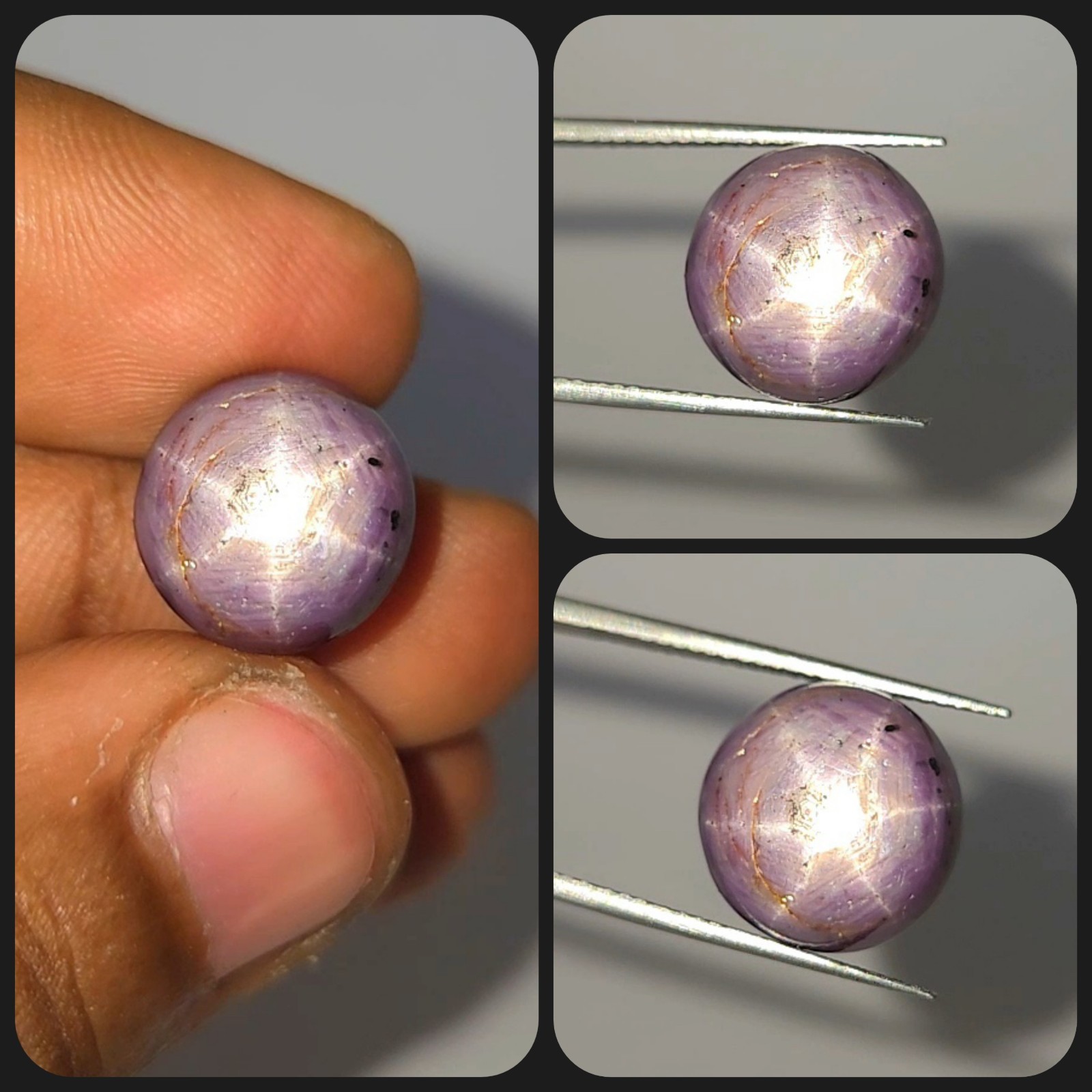 Natural 19.35 ct Star Ruby Pink Round Cabochon untreated loose gemstone
