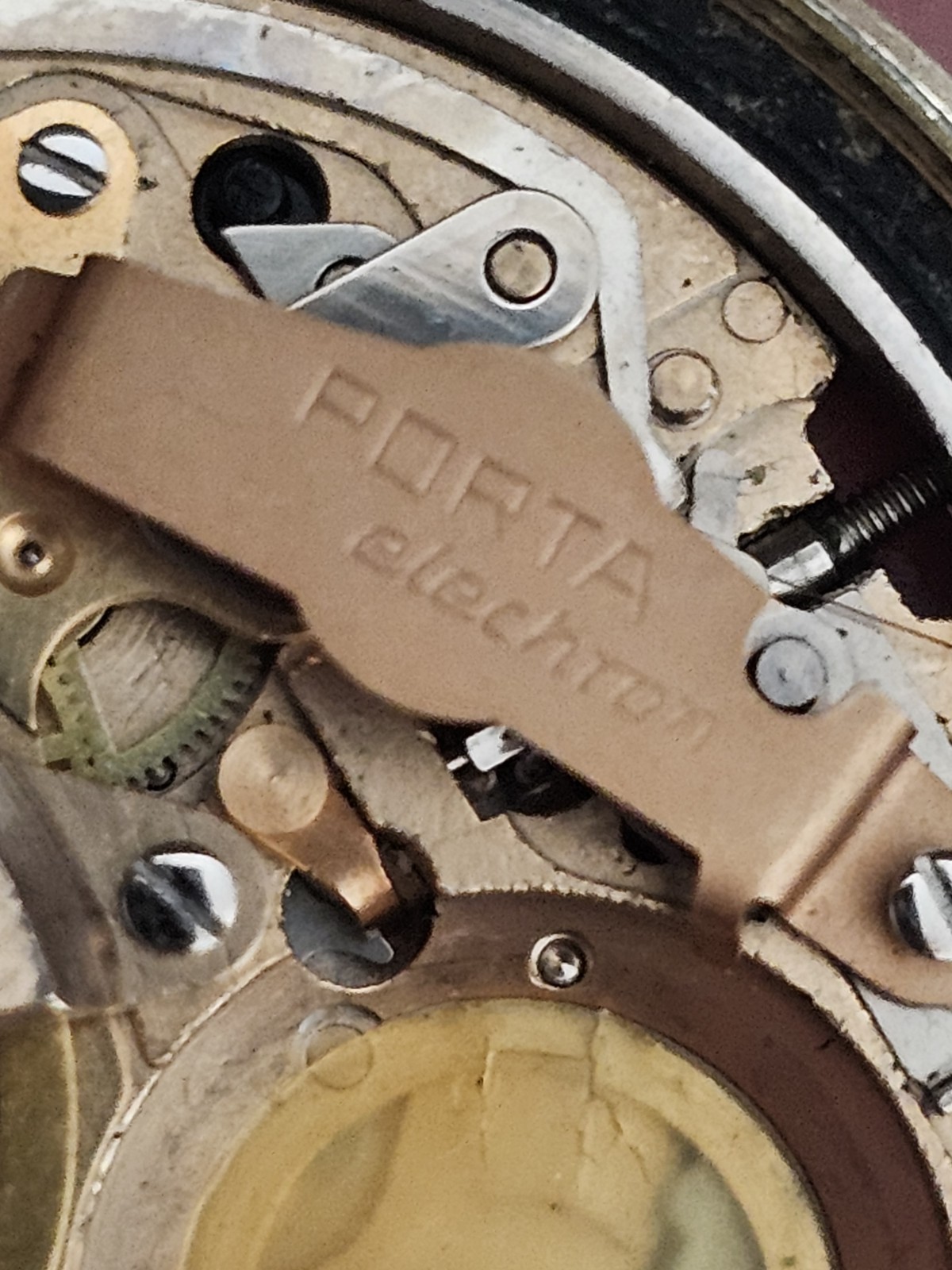 VINTAGE 1970 FEIVER ELECTRIC PUW 1001 PORTA WEST GERMANY PL OR 18CT WATCH